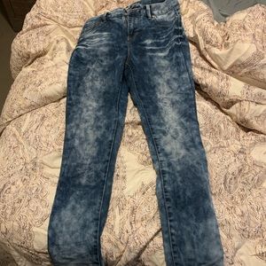 Skinny jeggings, acid washed